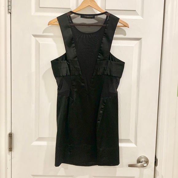 All Saints Black Mesh Cutout Mini Sleeveless Dress - Picture 9 of 16